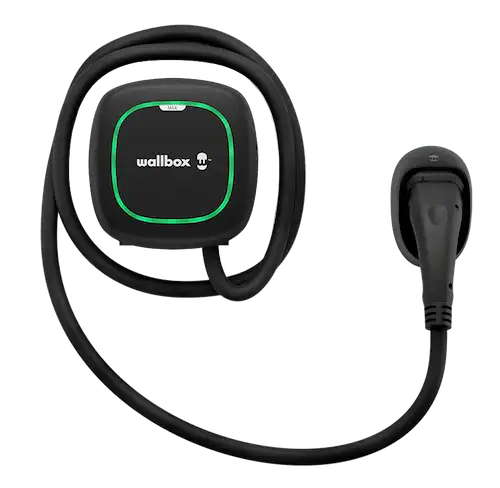 Wallbox Pulsar Max fekete fali töltő fix Type 2 kábellel